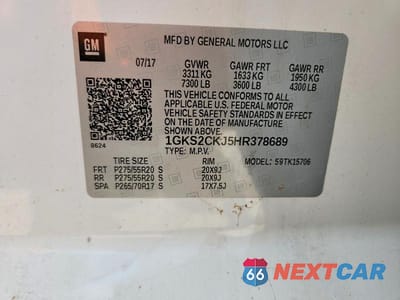 Zdjęcie 13 z 13 samochodu: 2017 GMC YUKON DENALI VIN:1GKS2CKJ5HR378689 - miniatura
