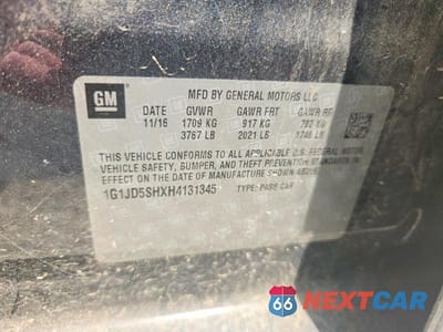 Zdjęcie 12 z 12 samochodu: 2017 CHEVROLET SONIC LT VIN:1G1JD5SHXH4131345 - miniatura