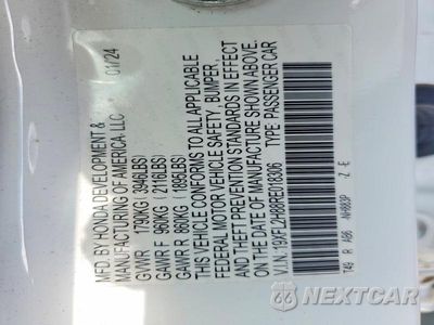 Zdjęcie 12 z 12 samochodu: 2024 HONDA CIVIC SPORT VIN:19XFL2H88RE018306 - miniatura