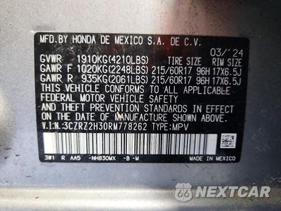 Zdjęcie 12 z 12 samochodu: 2024 HONDA HR-V LX VIN:3CZRZ2H30RM778262 - miniatura