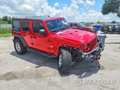 Czwarte zdjęcie samochodu z boku: 2020 JEEP WRANGLER UNLIMITED SPORT VIN:1C4HJXDG1LW185404 - miniatura