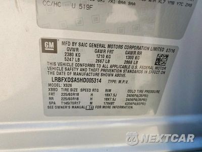 Zdjęcie 13 z 13 samochodu: 2017 BUICK ENVISION ESSENCE VIN:LRBFXDSA5HD005314 - miniatura