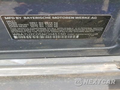 Zdjęcie 12 z 12 samochodu: 2022 BMW 750 XI VIN:WBA7U2C05NCH45150 - miniatura