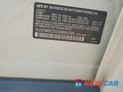 Zdjęcie 12 z 12 samochodu: 2013 BMW X5 XDRIVE35D VIN:5UXZW0C5XD0B90295 - miniatura