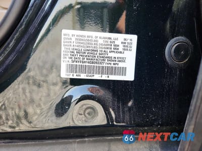 Zdjęcie 13 z 13 samochodu: 2016 HONDA PILOT LX VIN:5FNYF6H14GB093327 - miniatura