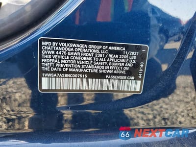 Zdjęcie 13 z 13 samochodu: 2022 VOLKSWAGEN PASSAT SE VIN:1VWSA7A38NC007515 - miniatura
