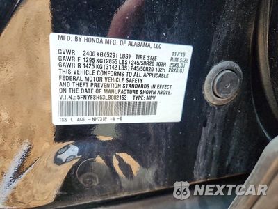 Zdjęcie 12 z 12 samochodu: 2020 HONDA PASSPORT EXL VIN:5FNYF8H53LB002153 - miniatura