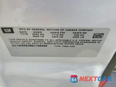 Zdjęcie 13 z 13 samochodu: 2016 CHEVROLET IMPALA LIMITED LS VIN:2G1WA5E38G1138402 - miniatura