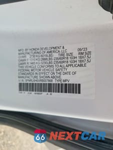 Zdjęcie 13 z 13 samochodu: 2024 HONDA ODYSSEY EXL VIN:5FNRL6H6XRB007868 - miniatura