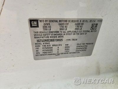 Zdjęcie 12 z 12 samochodu: 2016 GMC SIERRA K1500 SLT VIN:3GTU2NEC0GG138025 - miniatura