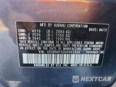 Zdjęcie 12 z 12 samochodu: 2017 SUBARU LEGACY 2.5I PREMIUM VIN:4S3BNAF63H3063356 - miniatura