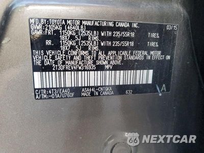 Zdjęcie 12 z 12 samochodu: 2015 TOYOTA RAV4 LIMITED VIN:2T3DFREV4FW316935 - miniatura