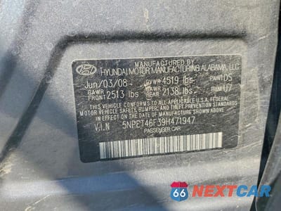 Zdjęcie 13 z 13 samochodu: 2009 HYUNDAI SONATA GLS V6 VIN:5NPET46F39H471947 - miniatura