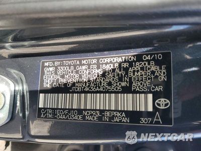 Zdjęcie 12 z 12 samochodu: 2010 TOYOTA YARIS BASE VIN:JTDBT4K36A4075505 - miniatura