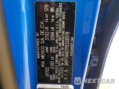 Zdjęcie 12 z 12 samochodu: 2023 KIA FORTE GT LINE VIN:3KPF54AD7PE518578 - miniatura