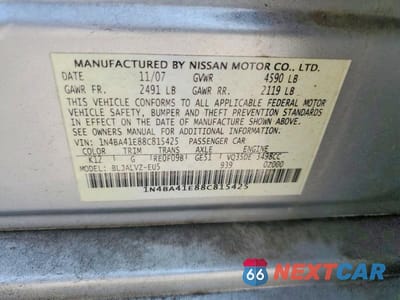 Zdjęcie 12 z 12 samochodu: 2008 NISSAN MAXIMA 3.5 SE VIN:1N4BA41E88C815425 - miniatura