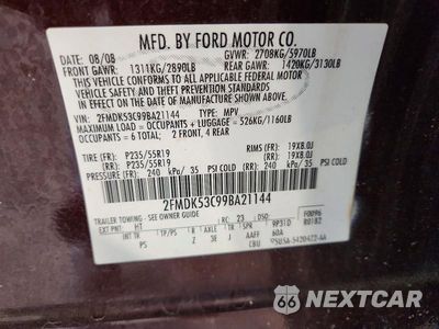 Zdjęcie 12 z 12 samochodu: 2009 FORD FLEX LIMITED VIN:2FMDK53C99BA21144 - miniatura