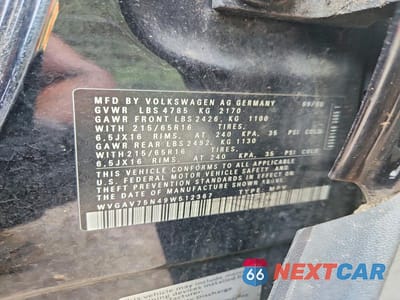 Zdjęcie 13 z 13 samochodu: 2009 VOLKSWAGEN TIGUAN S VIN:WVGAV75N49W512367 - miniatura