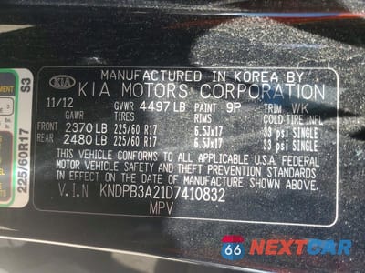 Zdjęcie 12 z 12 samochodu: 2013 KIA SPORTAGE LX VIN:KNDPB3A21D7410832 - miniatura