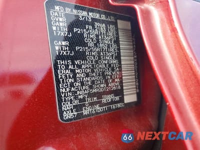 Zdjęcie 12 z 12 samochodu: 2013 NISSAN JUKE S VIN:JN8AF5MR0DT212818 - miniatura