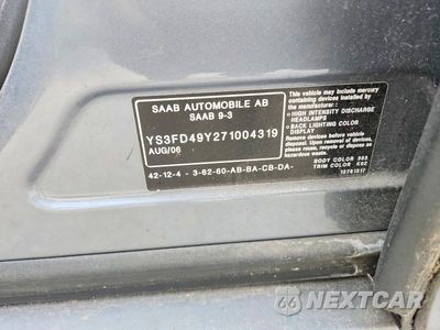 Zdjęcie 12 z 12 samochodu: 2007 SAAB 9-3 2.0T VIN:YS3FD49Y271004319 - miniatura