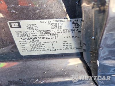 Zdjęcie 13 z 13 samochodu: 2016 CHEVROLET SUBURBAN K1500 LT VIN:1GNSKHKC7GR370464 - miniatura