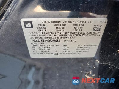 Zdjęcie 12 z 12 samochodu: 2013 CHEVROLET EQUINOX LT VIN:2GNALDEK9D6259765 - miniatura