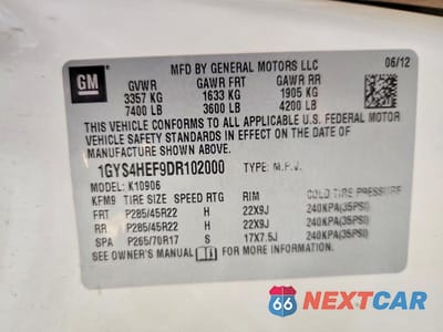 Zdjęcie 13 z 13 samochodu: 2013 CADILLAC ESCALADE ESV LUXURY VIN:1GYS4HEF9DR102000 - miniatura