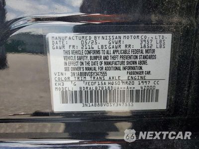 Zdjęcie 12 z 12 samochodu: 2025 NISSAN SENTRA S VIN:3N1AB8BV0SY347555 - miniatura