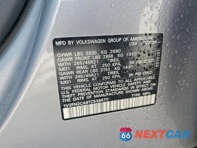 Zdjęcie 13 z 13 samochodu: 2026 VOLKSWAGEN ATLAS SEL PREMIUM R-LINE VIN:1V2FN2CA8TC538670 - miniatura