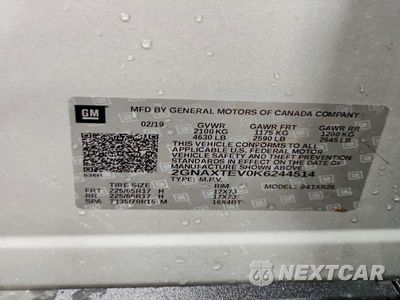 Zdjęcie 13 z 13 samochodu: 2019 CHEVROLET EQUINOX LT VIN:2GNAXTEV0K6244514 - miniatura