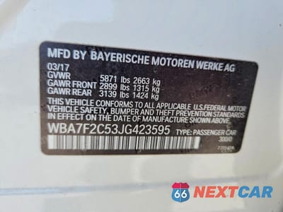 Zdjęcie 13 z 13 samochodu: 2018 BMW 750 XI VIN:WBA7F2C53JG423595 - miniatura