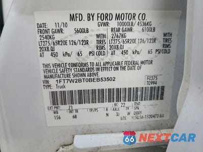Zdjęcie 12 z 12 samochodu: 2011 FORD F250 SUPER DUTY VIN:1FT7W2BT0BEB53502 - miniatura