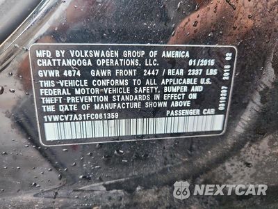 Zdjęcie 12 z 12 samochodu: 2015 VOLKSWAGEN PASSAT SEL VIN:1VWCV7A31FC061359 - miniatura