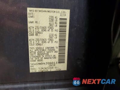 Zdjęcie 12 z 12 samochodu: 2015 NISSAN MURANO PLATINUM VIN:5N1AZ2MH0FN206013 - miniatura