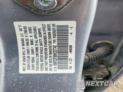 Zdjęcie 12 z 12 samochodu: 2017 HONDA CIVIC LX VIN:19XFC2F50HE227742 - miniatura