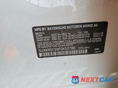 Zdjęcie 14 z 14 samochodu: 2015 BMW X5 XDRIVE35I VIN:5UXKR0C59F0K52780 - miniatura
