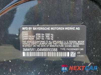Zdjęcie 12 z 12 samochodu: 2021 BMW 330I VIN:3MW5R1J04M8B93388 - miniatura