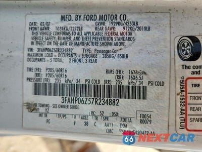 Zdjęcie 12 z 12 samochodu: 2007 FORD FUSION S VIN:3FAHP06Z57R234882 - miniatura