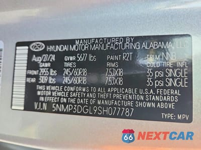 Zdjęcie 13 z 13 samochodu: 2025 HYUNDAI SANTA FE XRT VIN:5NMP3DGL9SH077787 - miniatura