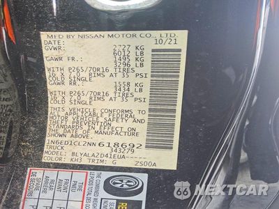 Zdjęcie 12 z 12 samochodu: 2022 NISSAN FRONTIER S VIN:1N6ED1CL2NN618692 - miniatura