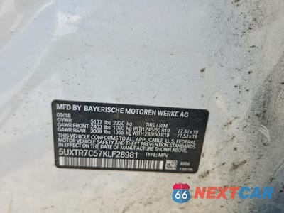 Zdjęcie 14 z 14 samochodu: 2019 BMW X3 SDRIVE30I VIN:5UXTR7C57KLF28981 - miniatura