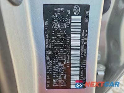 Zdjęcie 12 z 12 samochodu: 2025 TOYOTA CAMRY LE VIN:4T1DAACK2SU014491 - miniatura