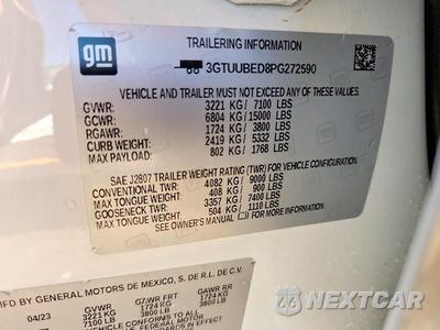 Zdjęcie 12 z 12 samochodu: 2023 GMC SIERRA K1500 SLE VIN:3GTUUBED8PG272590 - miniatura