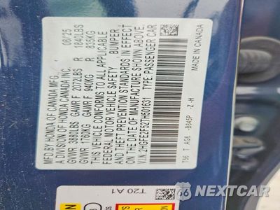 Zdjęcie 12 z 12 samochodu: 2026 HONDA CIVIC SPORT VIN:2HGFE2F52TH501631 - miniatura