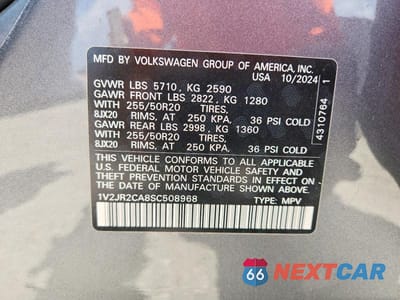 Zdjęcie 14 z 14 samochodu: 2025 VOLKSWAGEN ATLAS SE VIN:1V2JR2CA8SC508968 - miniatura