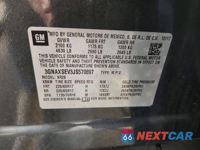 Zdjęcie 13 z 13 samochodu: 2018 CHEVROLET EQUINOX LT VIN:3GNAXSEV3JS570897 - miniatura