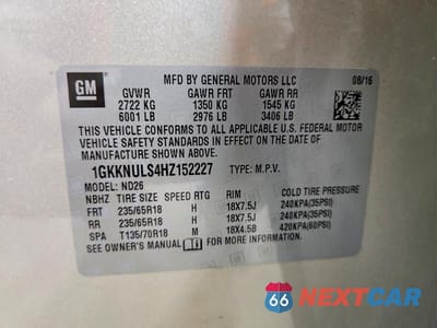 Zdjęcie 13 z 13 samochodu: 2017 GMC ACADIA SLT-1 VIN:1GKKNULS4HZ152227 - miniatura