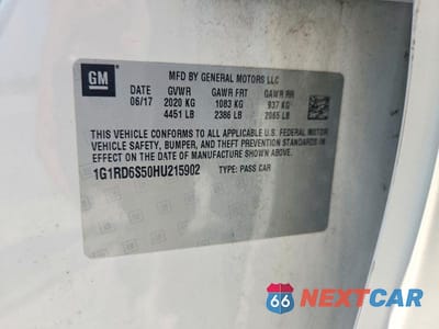 Zdjęcie 12 z 12 samochodu: 2017 CHEVROLET VOLT PREMIER VIN:1G1RD6S50HU215902 - miniatura