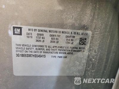 Zdjęcie 12 z 12 samochodu: 2017 CHEVROLET CRUZE LT VIN:3G1BE6SM7HS549415 - miniatura